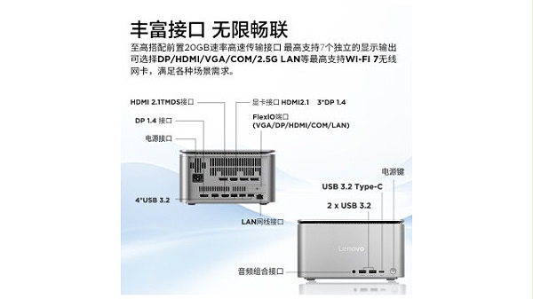 联想商用台式机ThinkCentre Ultra Al元启AIPC